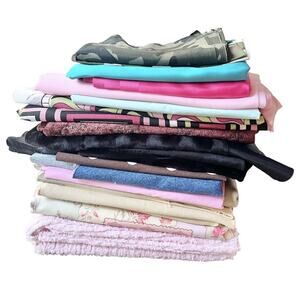 16-Piece Assorted Various Fabrics Quilting Sewing Upholstery Mixed Lot